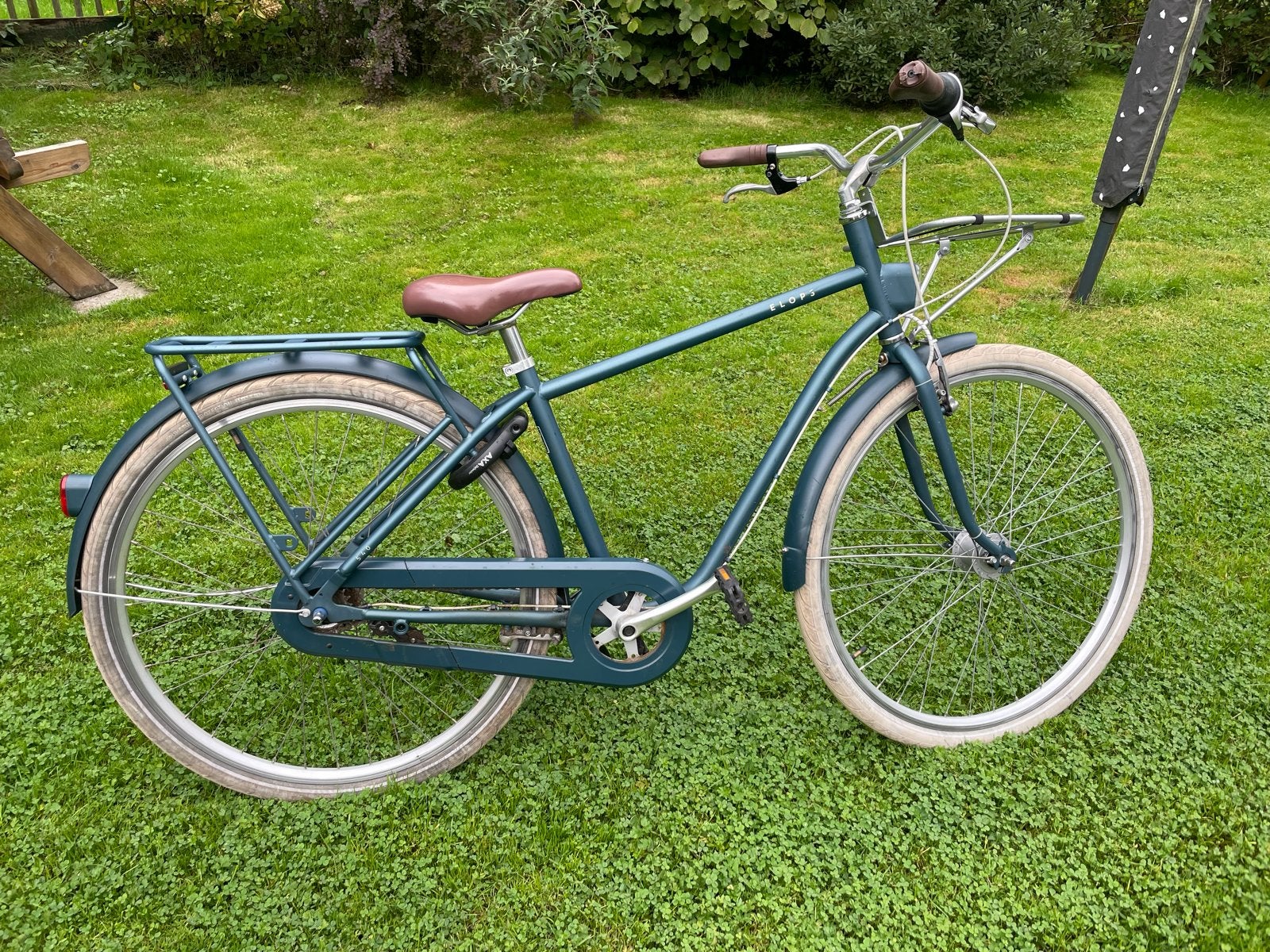 Transportfiets B’twin Elops met 7 versnellingen, Gebruikt, Velgrem, Handrem, Ophalen