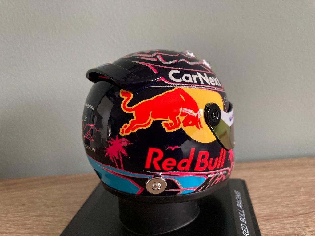 ✅ Max Verstappen 1:4 helm Miami GP 2022 Red Bull Racing RB18, Ophalen of Verzenden, Nieuw, Formule 1
