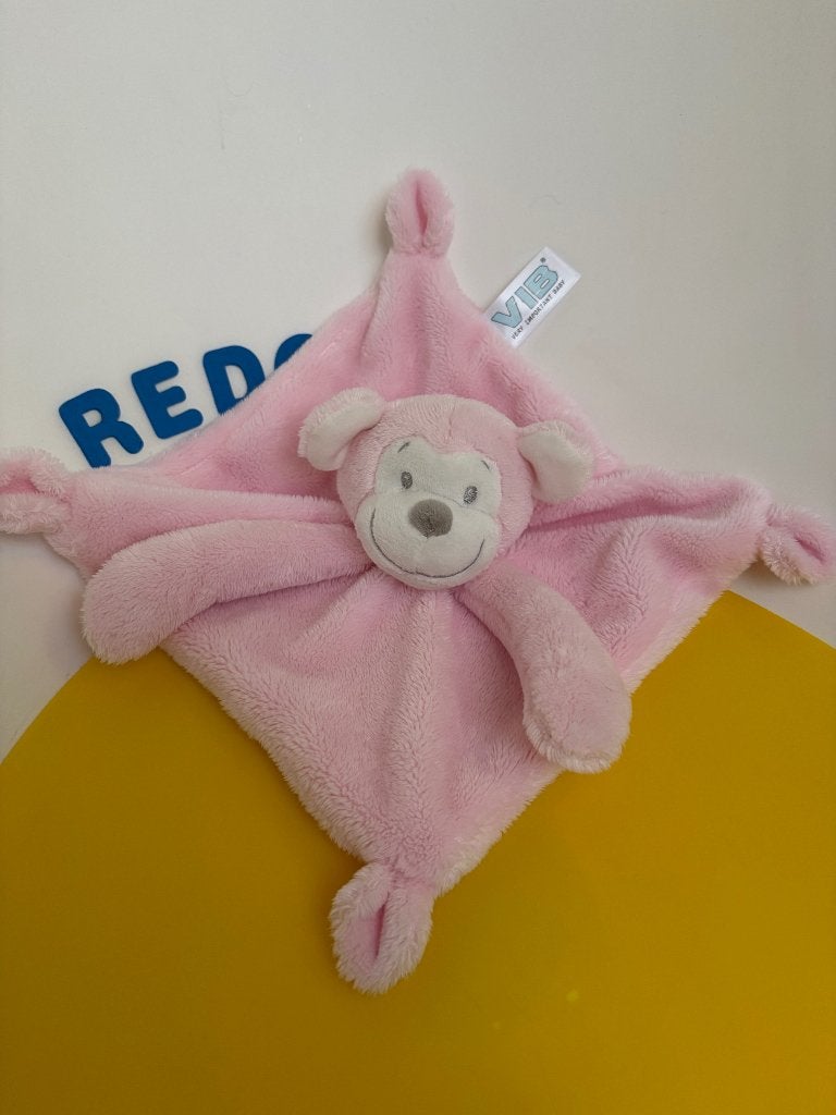 K4254 VIB doek doekje aap roze, Ophalen of Verzenden, Zo goed als nieuw, Overige typen