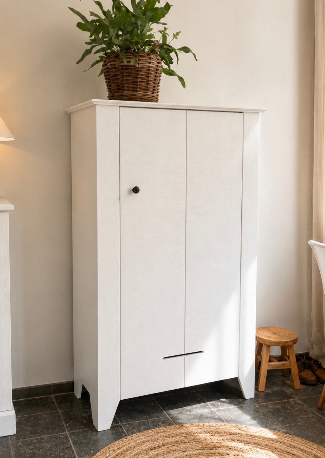 Mooie landelijke meidenkast - Wit, Gebruikt, 100 tot 150 cm, Met lade(s), 25 tot 50 cm
