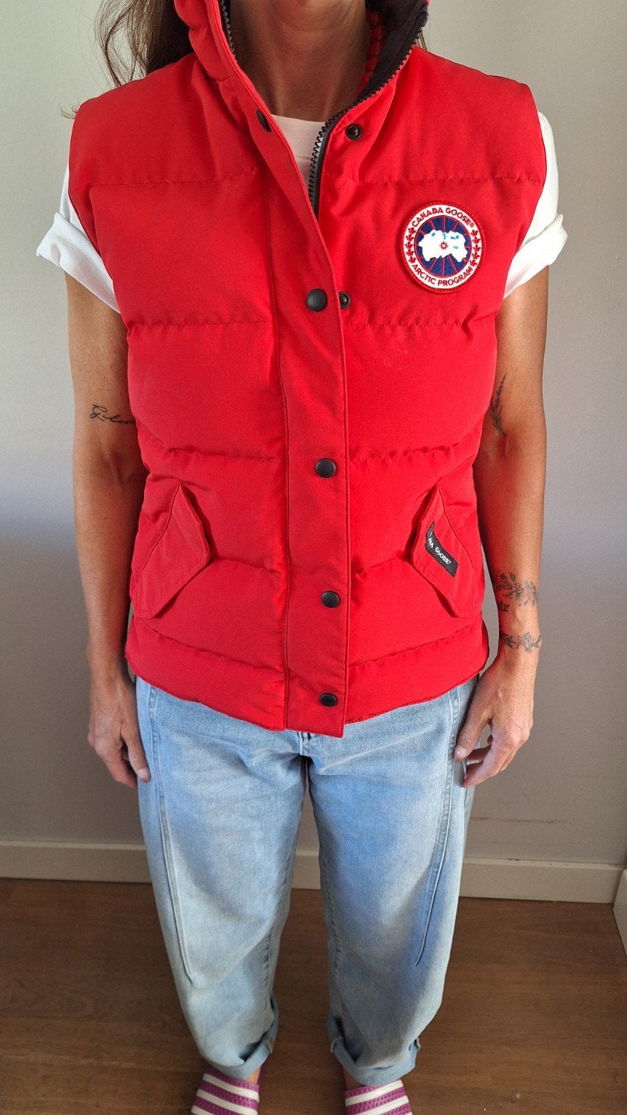 Canada Goose Bodywarmer Rood Maat S/P, Canada Goose, Ophalen of Verzenden, Zo goed als nieuw, Maat 36 (S)