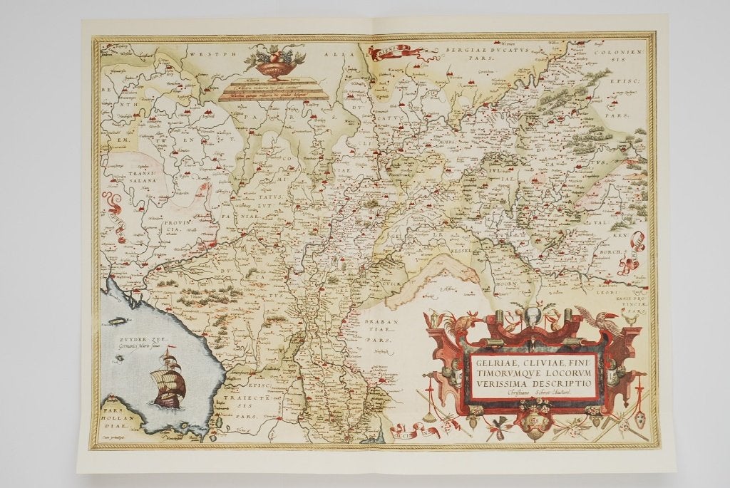 Oude landkaart Gelderland Gelriae 1570 Abraham Ortelius, Boeken, Atlassen en Landkaarten, Verzenden, Voor 1800, Nederland, Landkaart