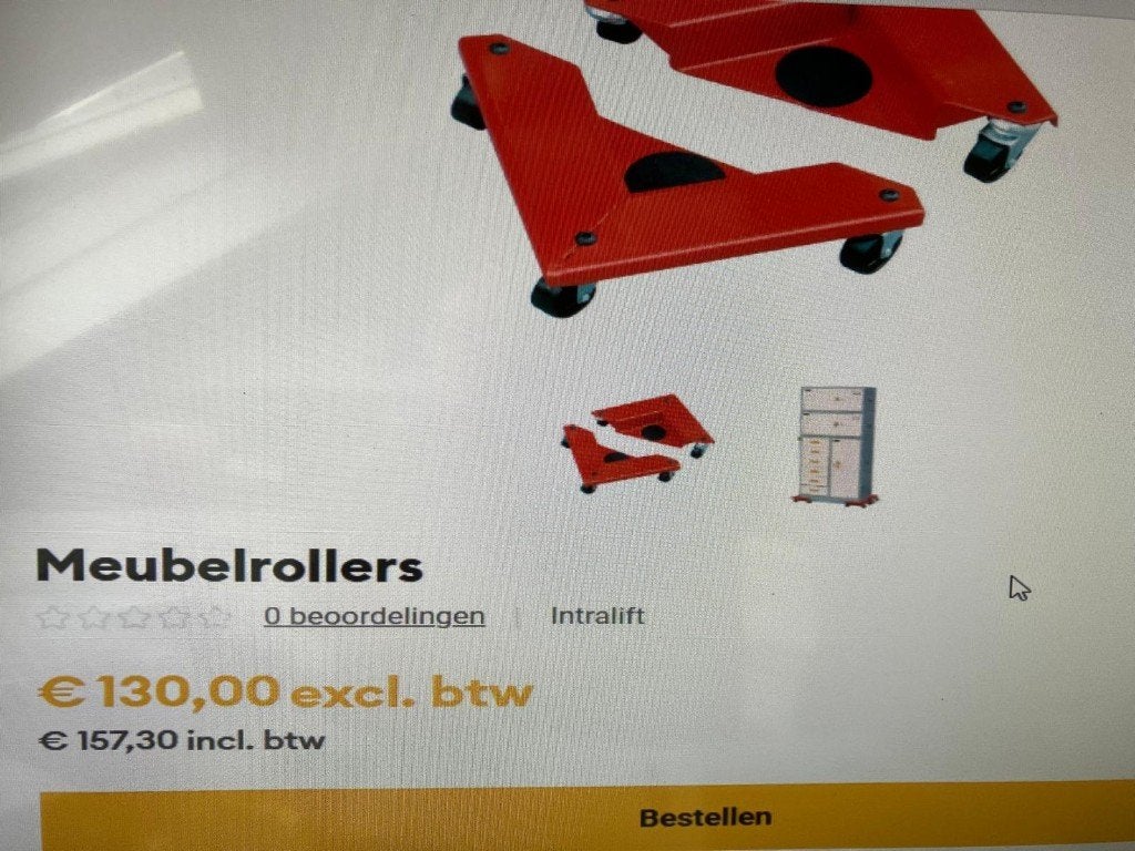 4 stuks meubel rollers om meubels of kasten te verplaatsen, 100 liter of meer, Ophalen, Zo goed als nieuw, Overige typen