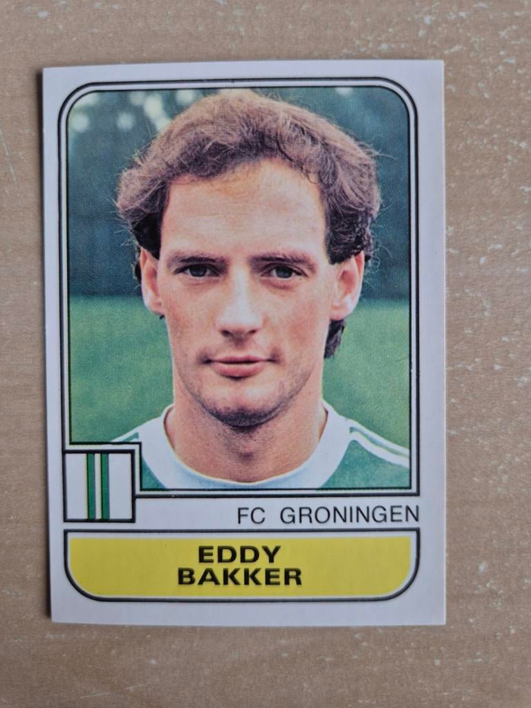 Panini Voetbal 82 Eddy Bakker FC Groningen, Ophalen of Verzenden, Zo goed als nieuw, Overige binnenlandse clubs, Poster, Plaatje of Sticker