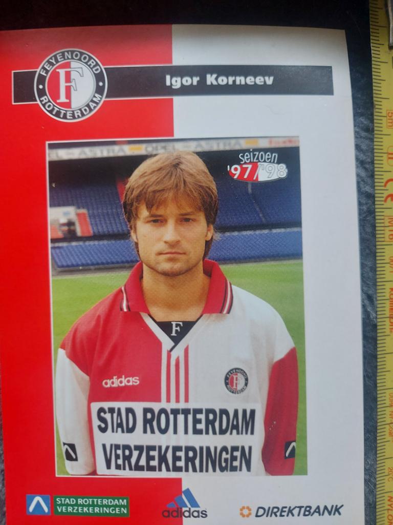 Feyenoord Spelerskaart Igor Korneev Seizoen '97/'98, Ophalen of Verzenden