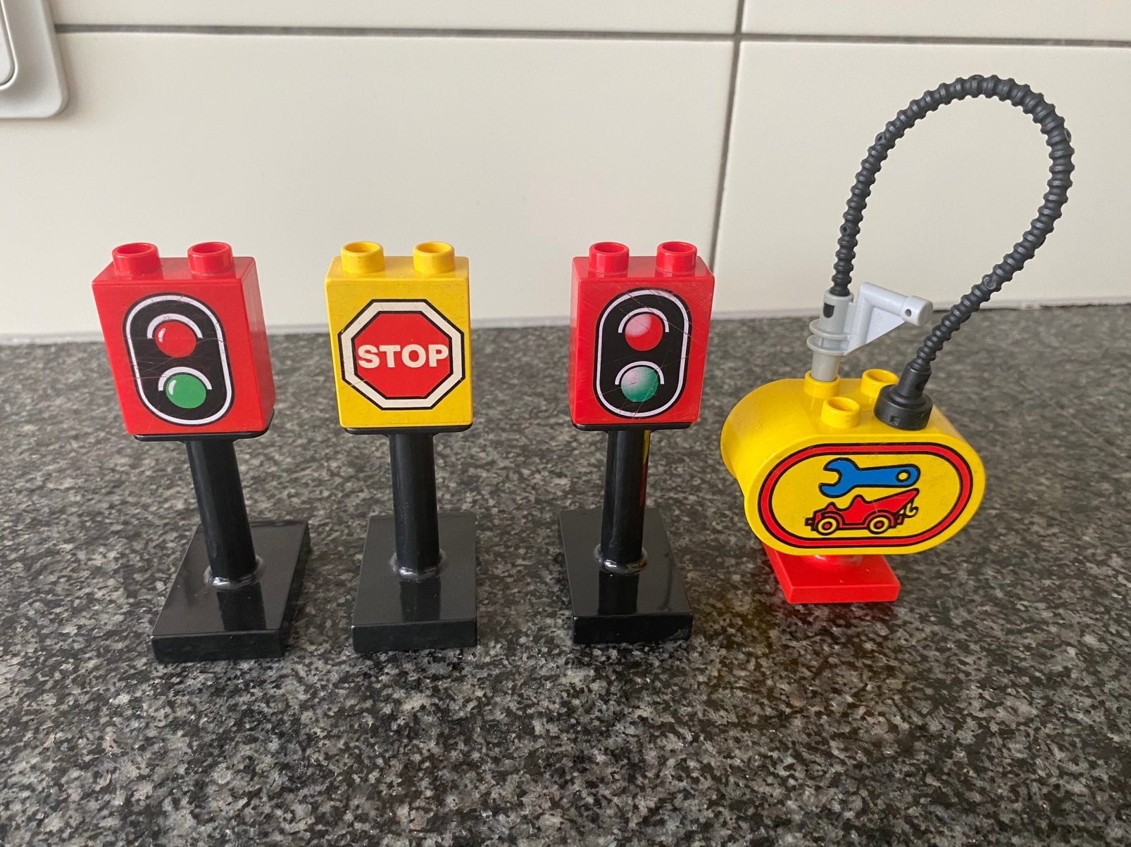 Duplo stoplichten en Octane benzinepomp, Ophalen of Verzenden, Zo goed als nieuw, Complete set, Duplo