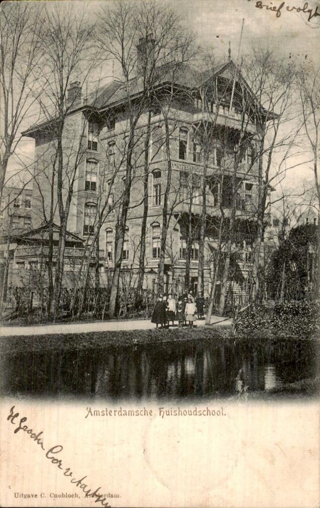 Amsterdam - Huishoudschool - Amsterdamsche Huishoudschool, Ophalen of Verzenden, Voor 1920, Gelopen, Noord-Holland