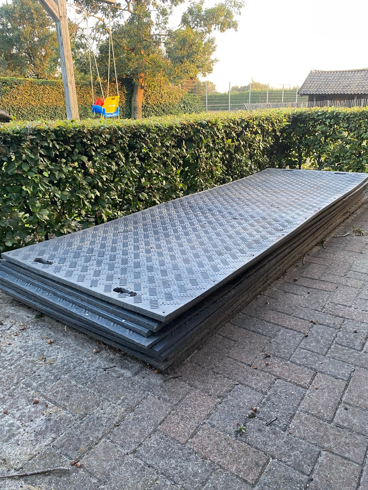 Kunststof rijplaten Heavy Duty 10 stuks 22mm dik, 300x100cm, Doe-het-zelf en Verbouw, Ophalen, Gebruikt, Overige materialen, 20 tot 50 mm