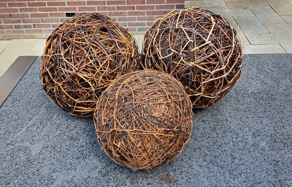 3x Bol Compact gevlochten Wilgen Takken "Haardhout decoratie, Ophalen, Zo goed als nieuw, Overige typen