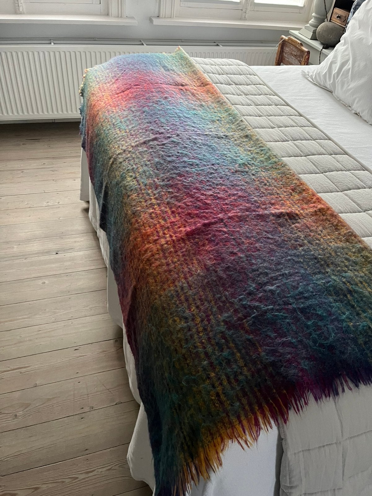 LUXE VINTAGE PLAID DEKEN WOONDEKEN THROW FRANS BVT KWALITEIT, Ophalen of Verzenden, Zo goed als nieuw
