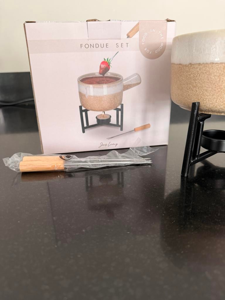Nieuwe Fondue Set - Perfect voor Chocolade of Kaas, Ophalen of Verzenden, Nieuw, Waxinelicht, Fondueset