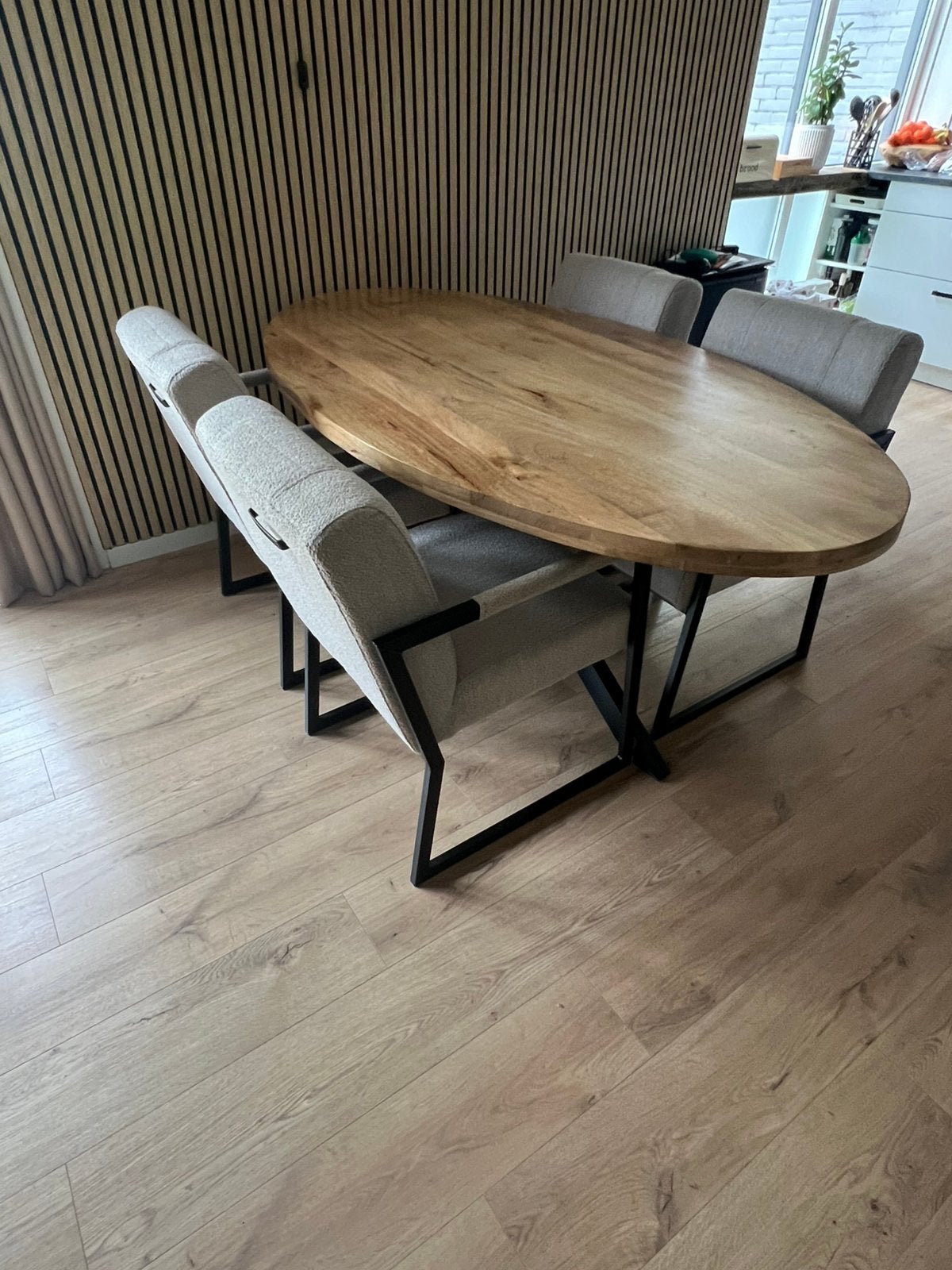 Te koop eettafel combinatie, Ophalen, 100 tot 150 cm, 200 cm of meer, Zo goed als nieuw