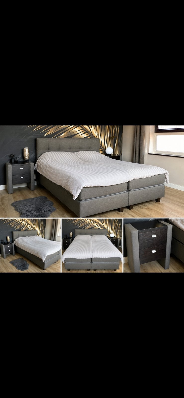 Super mooi  Pullman bed 1.60 x 2.00 plus nachtkastjes, Ophalen, Zo goed als nieuw, Tweepersoons, 160 cm
