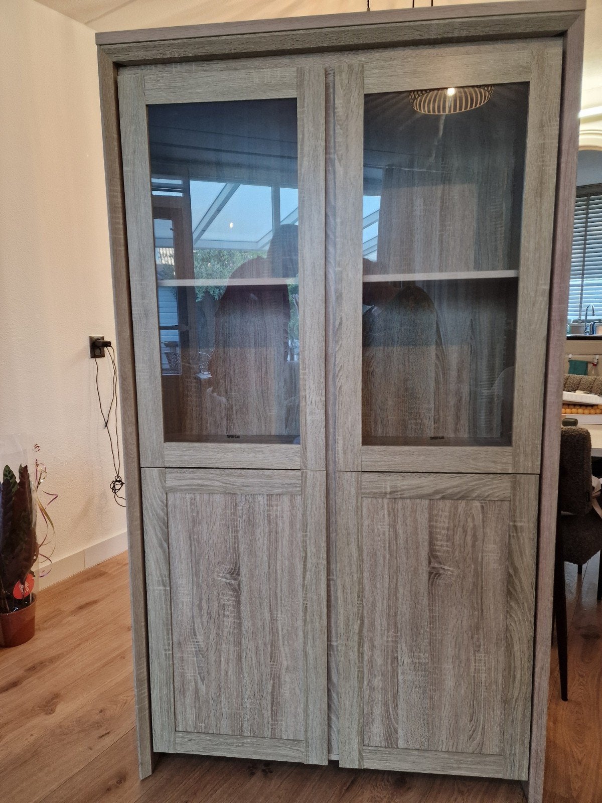 Vitrinekast 180x100x40 cm - Zo goed als nieuw, Ophalen, Met deur(en), Overige houtsoorten, 50 tot 100 cm
