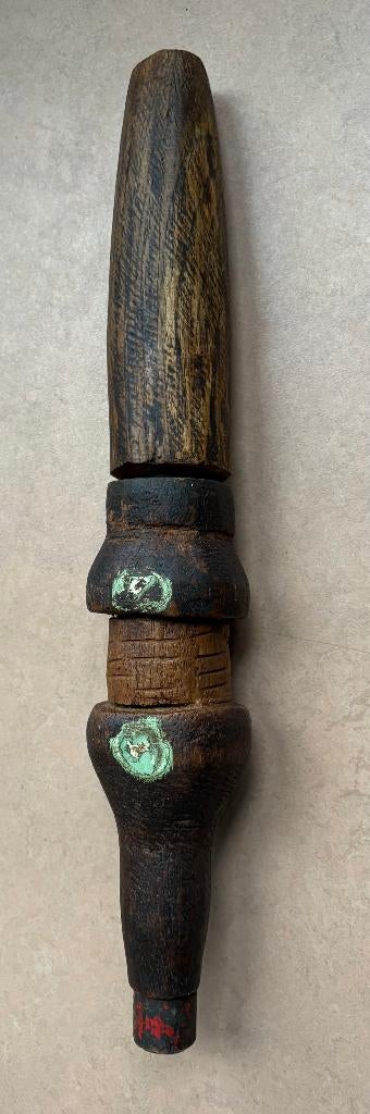 Mysterieus houten object (stamper, India?), Ophalen of Verzenden