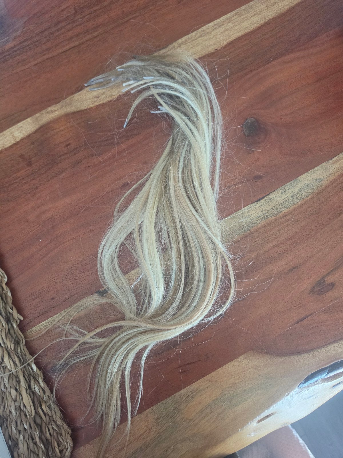 Wax hair extensions echt haar 40 cm blond, Sieraden, Tassen en Uiterlijk, Ophalen of Verzenden, Gebruikt, Pruik of Haarverlenging