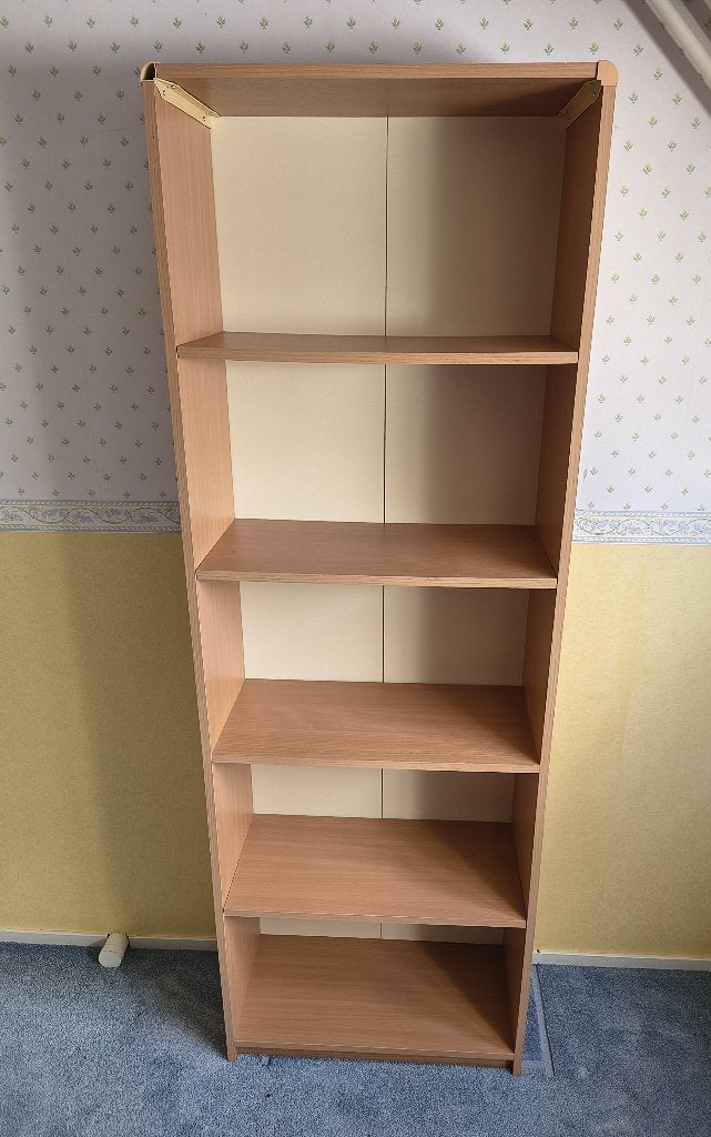 Boekenkast van hout met 5 planken, Huis en Inrichting, Kasten | Boekenkasten, Ophalen, Met plank(en), Gebruikt, 50 tot 100 cm