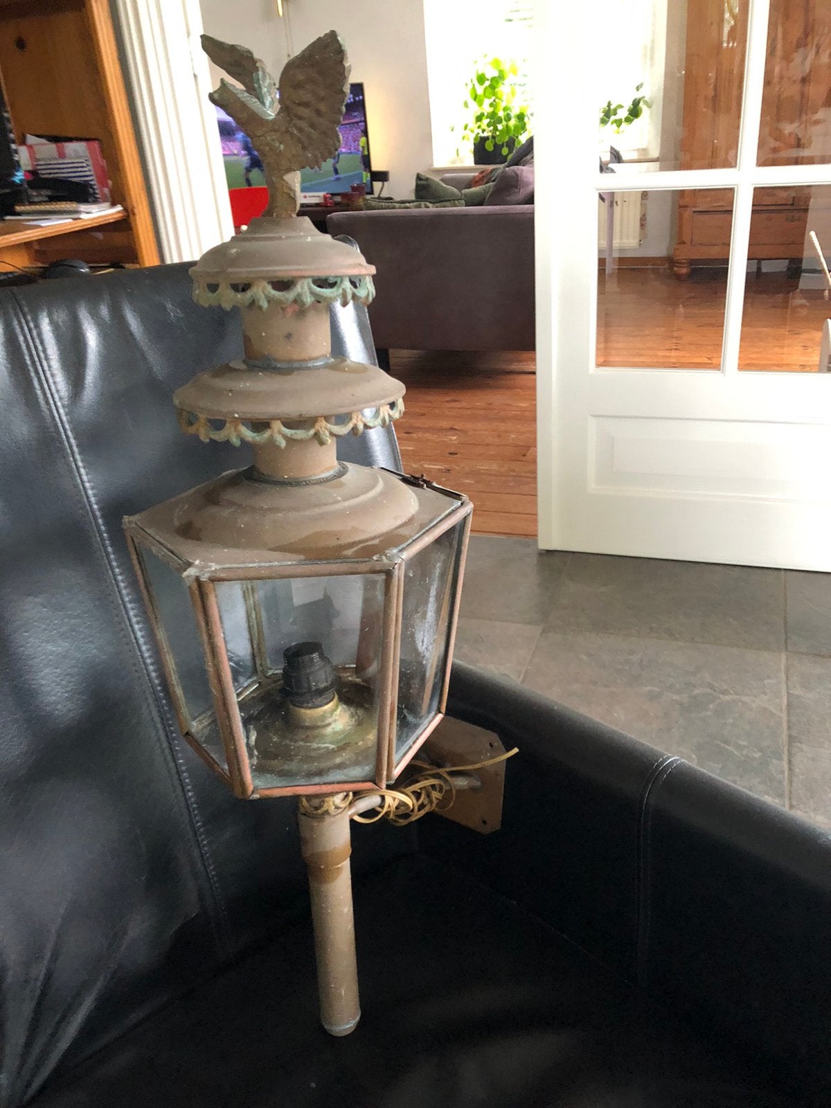 Koperen buitenlamp, Antiek en Kunst, Ophalen of Verzenden