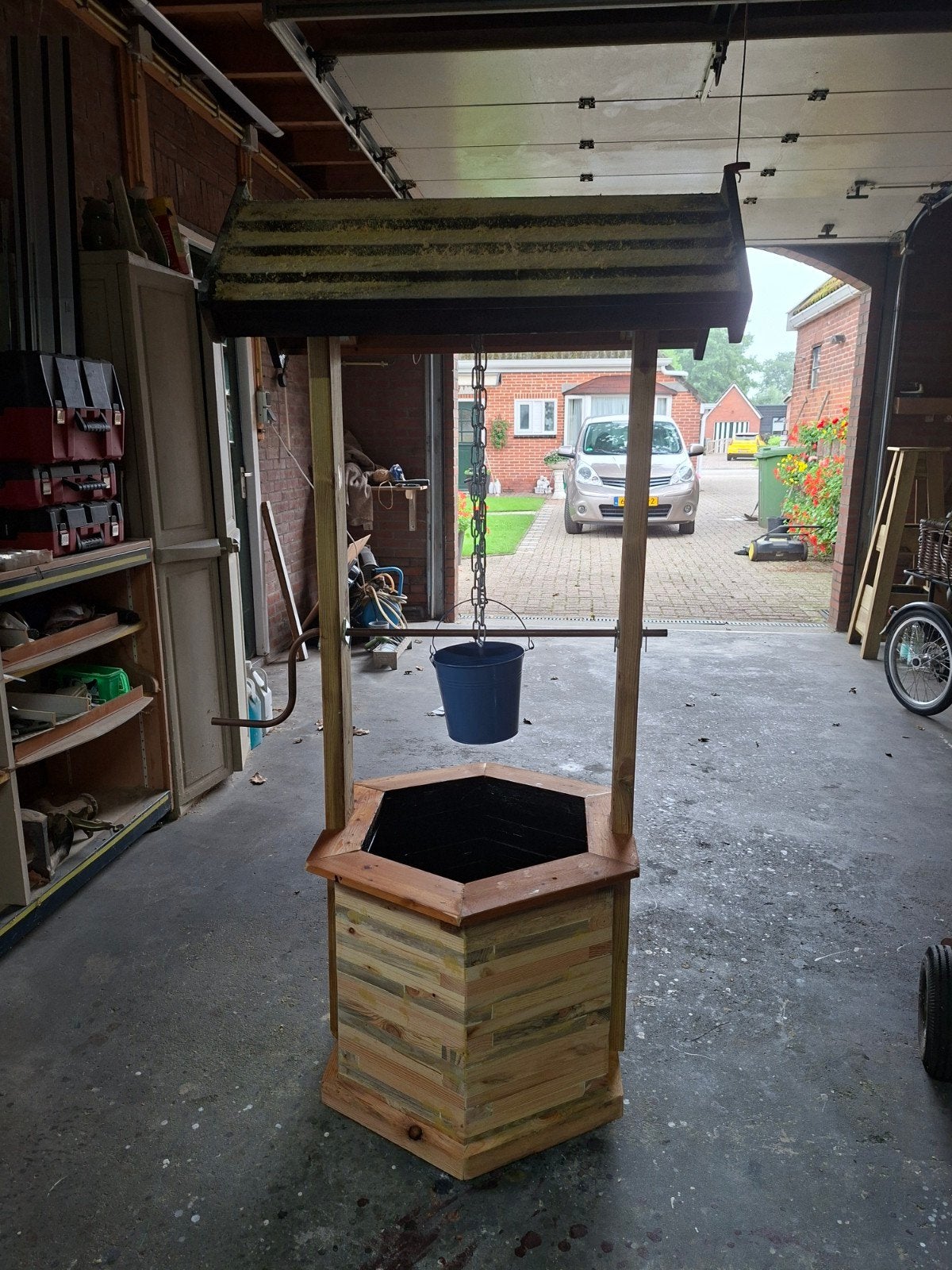 Decoratieve Waterput met Emmer - Tuinornament, Tuin en Terras, Ophalen, Gebruikt, Hout, Overige typen