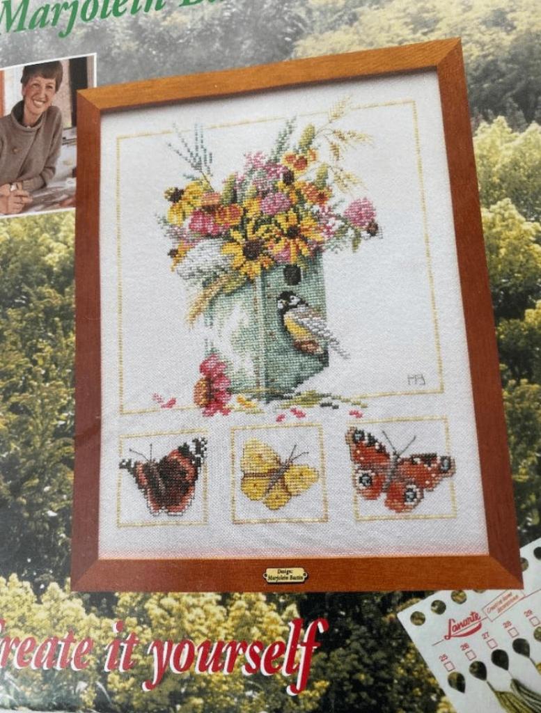 BORDUURPAKKET LANARTE M. BASTIN BIRDHOUSE & BUTTERFLIES, Verzenden, Nieuw, Handborduren, Borduurpakket