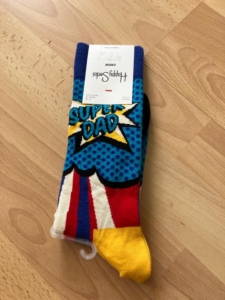 Happy Socks Super Dad - Maat 41-46, Ophalen of Verzenden, Nieuw, Maat 43 t/m 46, Overige kleuren