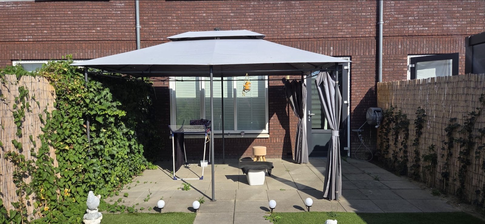 Stijlvol Paviljoen met Verlichting - Perfect voor Tuin, Tuin en Terras, Partytenten, Ophalen, Gebruikt, 2 meter of meer, 4 tot 6 meter
