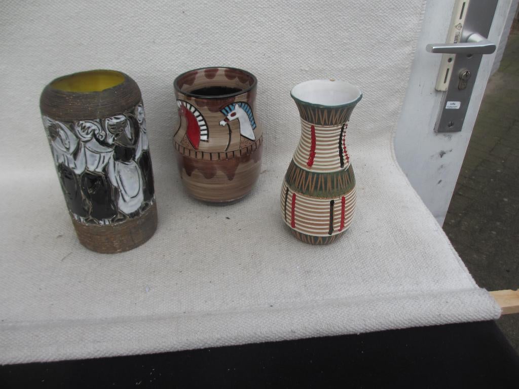 Drie vazen Fratelli Fanciullacci jaren 50/ 60