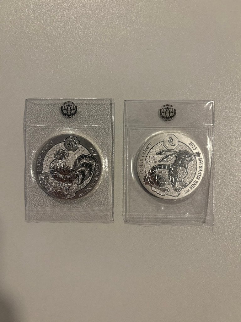 Rwanda Lunar Ounce 2017 & 2023 | 1 oz Zilver, Ophalen of Verzenden, Zilver