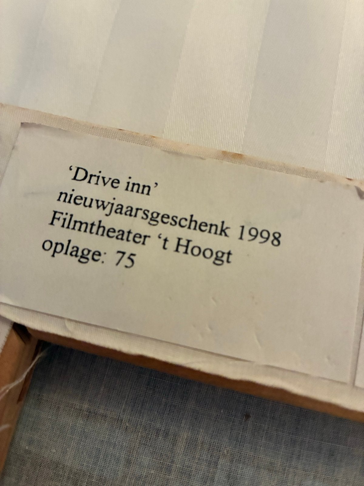 Anne Meijer - Drive Inn (1998) - oplage 75 - kunstwerk, Ophalen