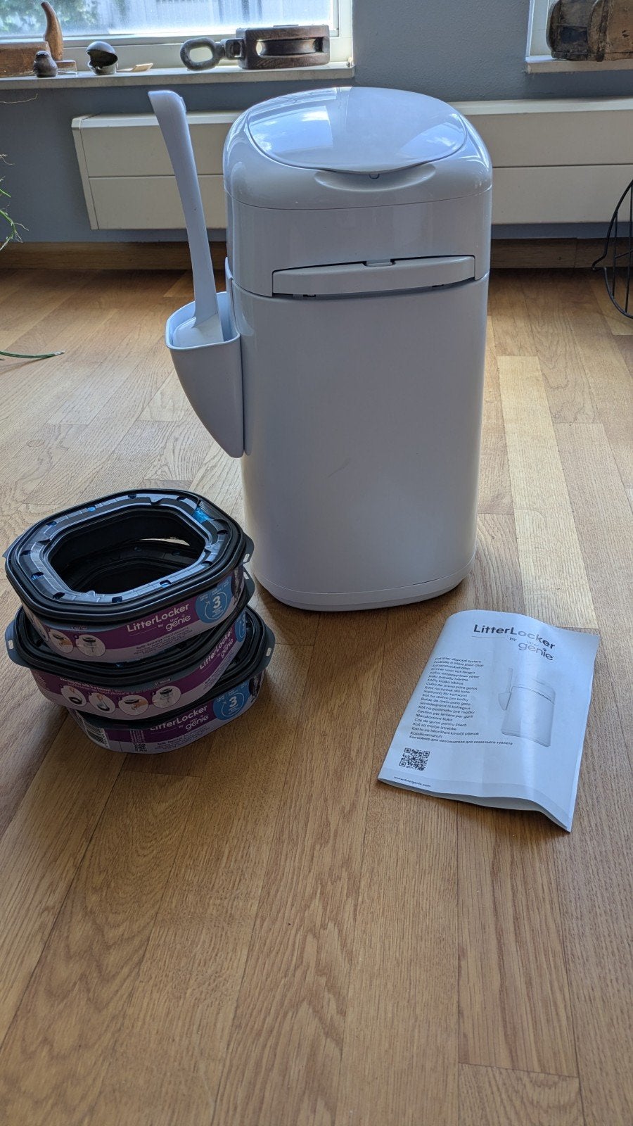 LitterLocker by Litter Genie – kattenbakemmer + 3 navullinge, Ophalen of Verzenden, Zo goed als nieuw