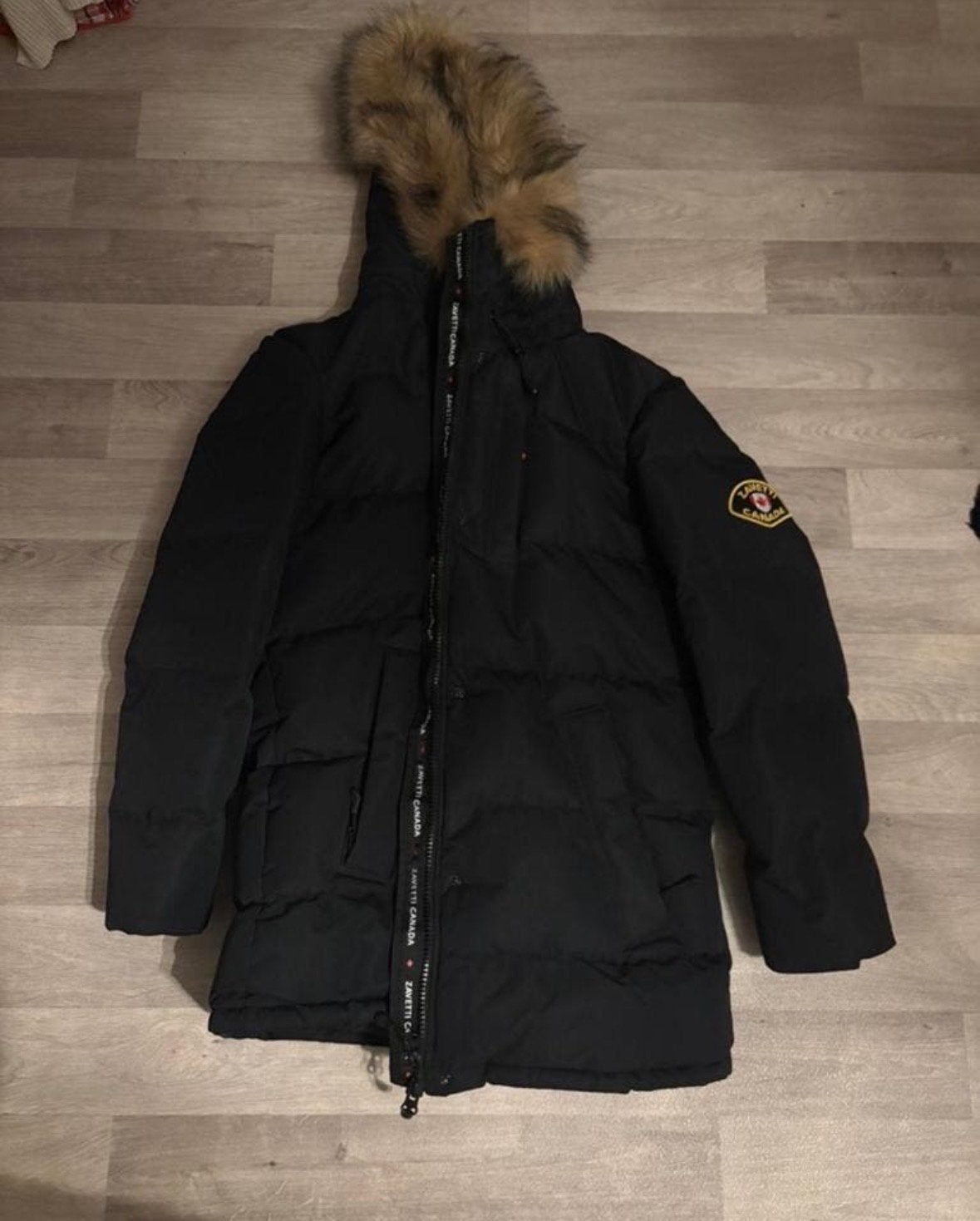 Zavetti Canada winterjas met bontkraag - Maat L, Ophalen of Verzenden, Zo goed als nieuw, Maat 42/44 (L), Zwart