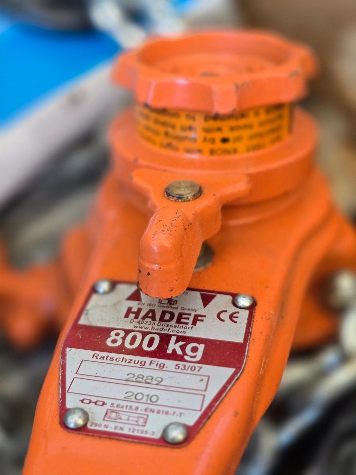 HADEF Rateltakel 800 kg - Handmatige kettingtakel, Doe-het-zelf en Verbouw, Lieren en Takels, Ophalen, Gebruikt