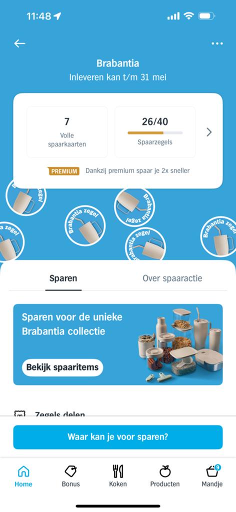 Brabantia spaarzegels, Ophalen, Winkel, Super of Benzinepomp, Zegels, Bonnen of Punten