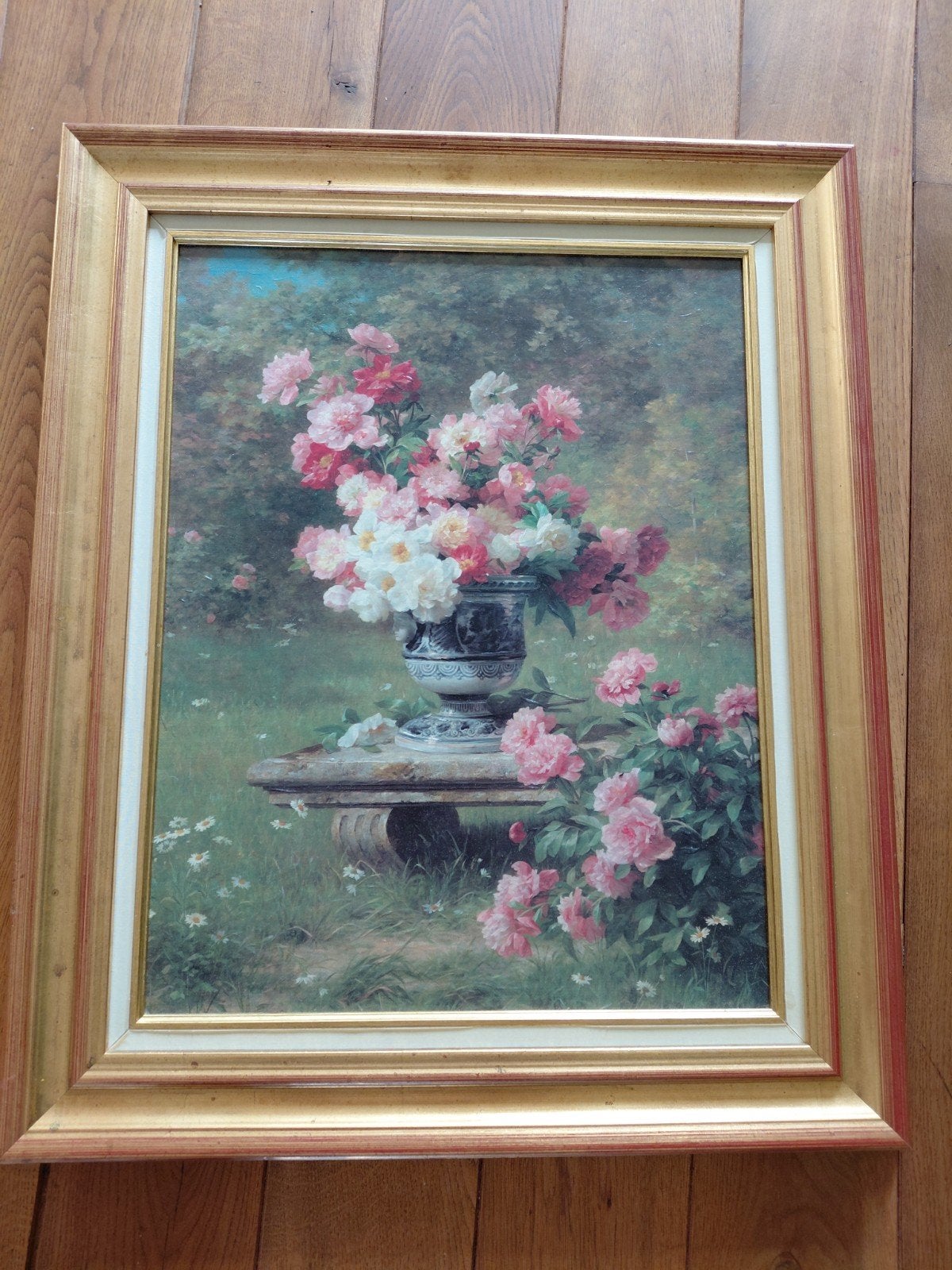 Schilderij van Louis Marie Lemaire - Bloemen in vaas, Ophalen