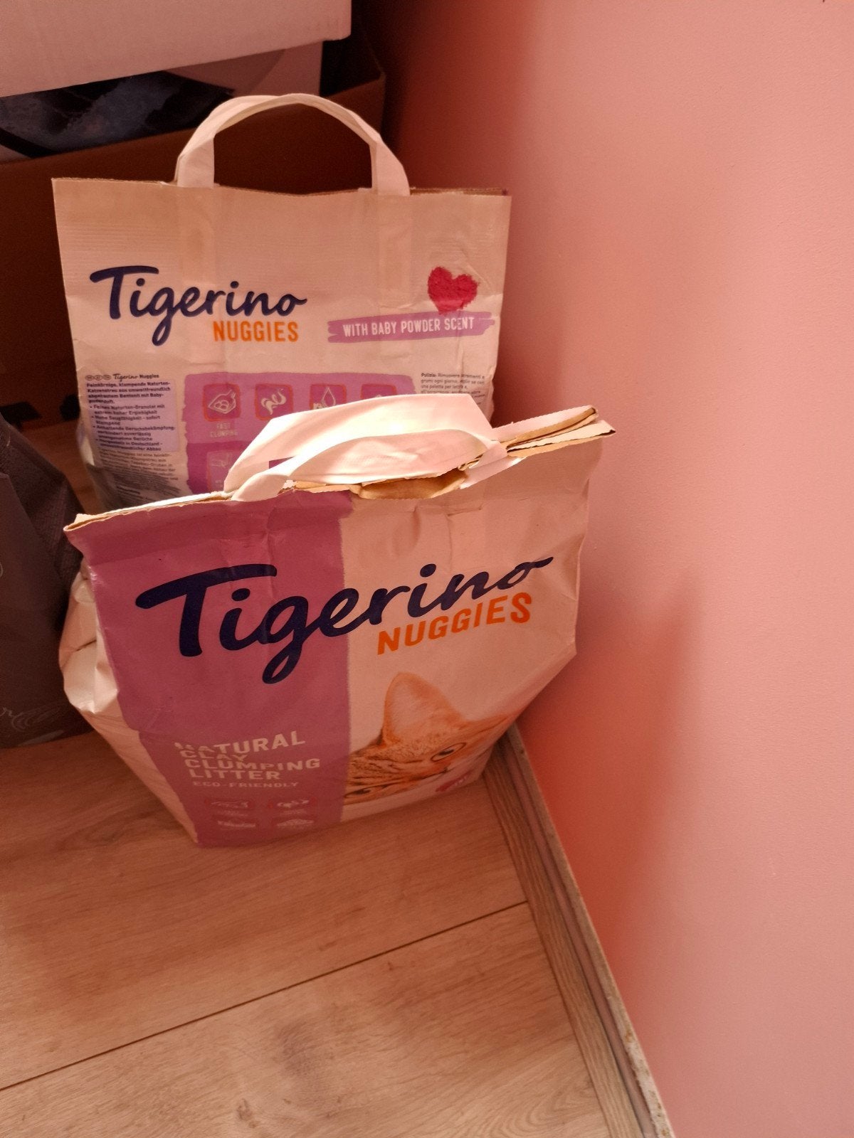2x Tigerino Nuggies Kattenbakvulling - Babypoedergeur, Ophalen, Kat