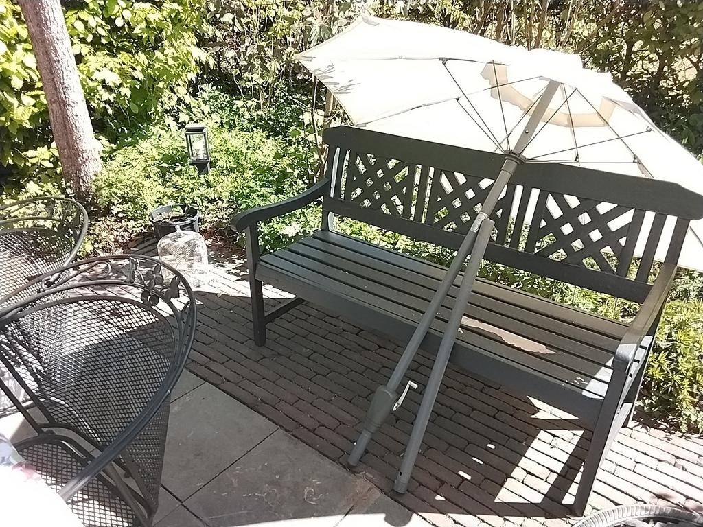 Parasol ecru, Tuin en Terras, Tuinsets en Loungesets, Ophalen, Zo goed als nieuw, Aluminium
