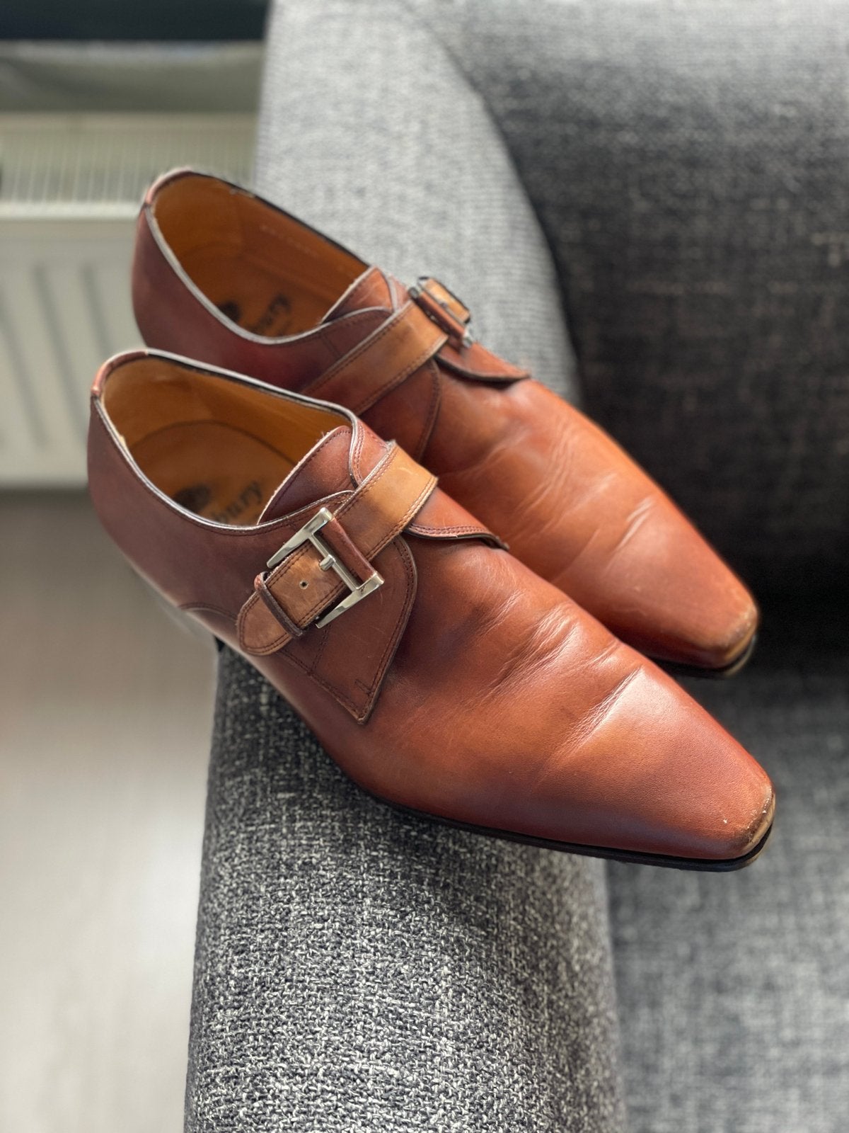 Finsbury 100% leren gesp schoenen maat 40, Bruin, Ophalen of Verzenden, Gespschoenen, Zo goed als nieuw