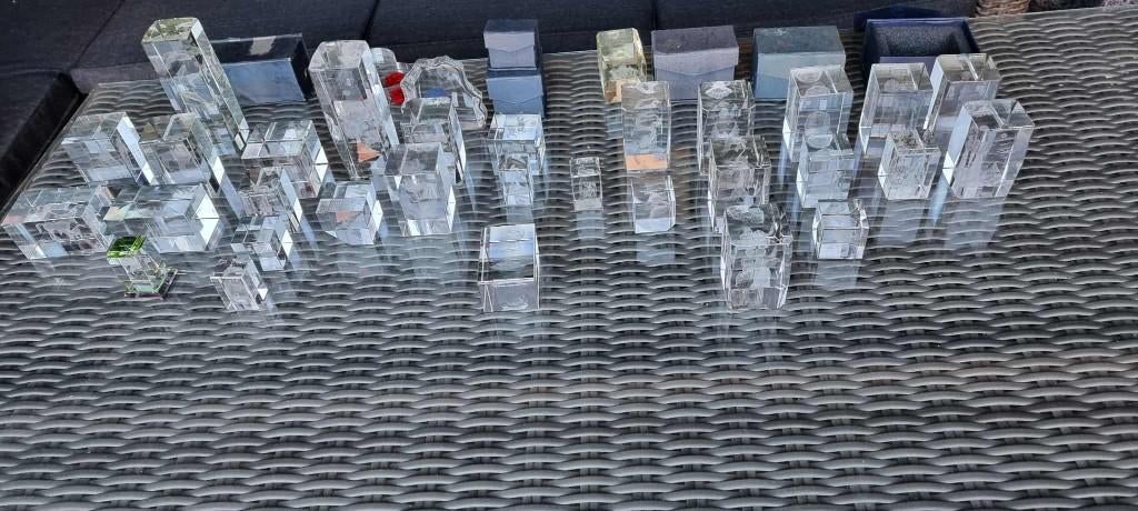 30 x kristal glas laserblok met 3D afbeelding, Ophalen of Verzenden