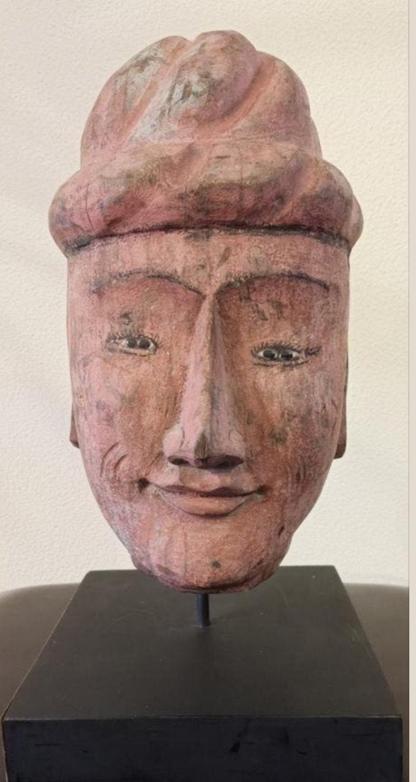 Antiek houten buste hoofd Birma Myanmar, Antiek en Kunst, Ophalen of Verzenden