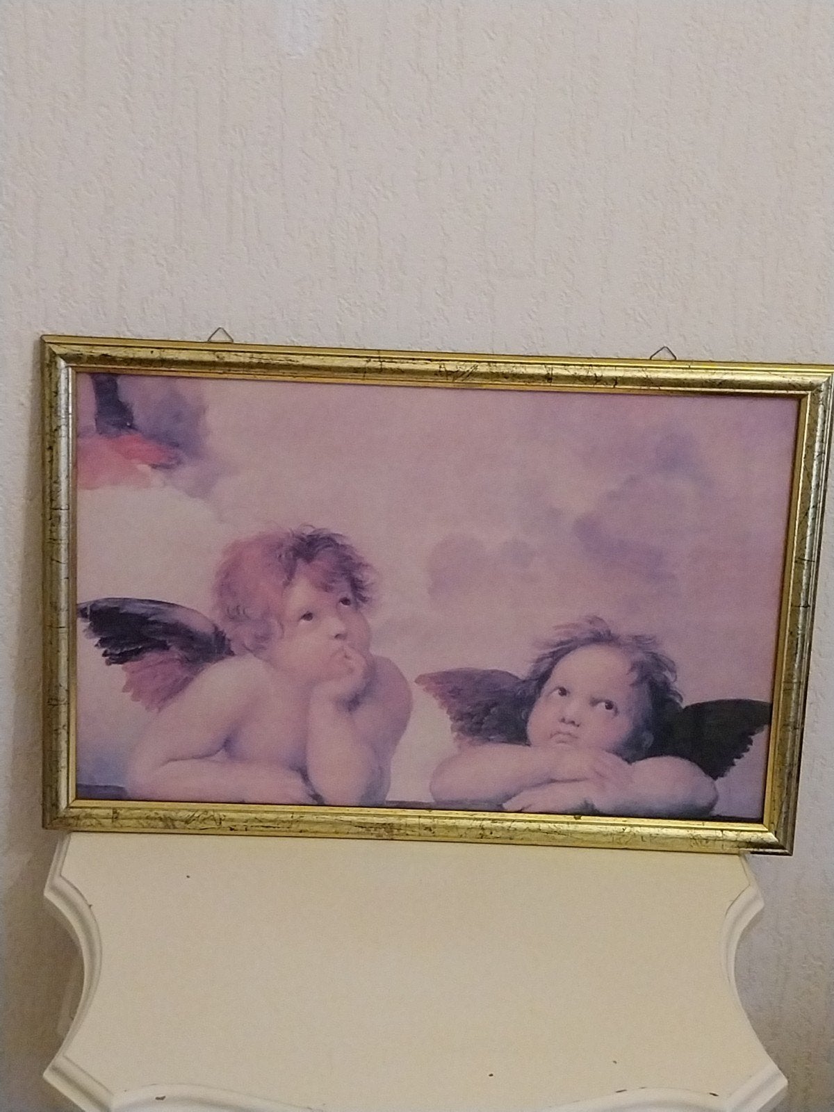 Ingelijste reproductie van Rafaëls Putti, Ophalen, Portret of Personen, Achter glas, Klassiek