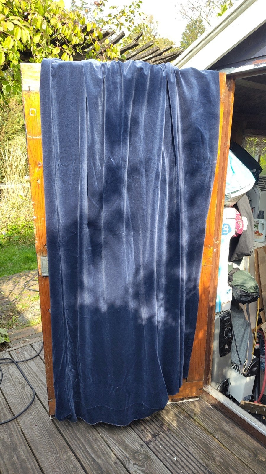 Verduisterende blauwe gordijnen, 2 stuks, Huis en Inrichting, Ophalen, Isolerend