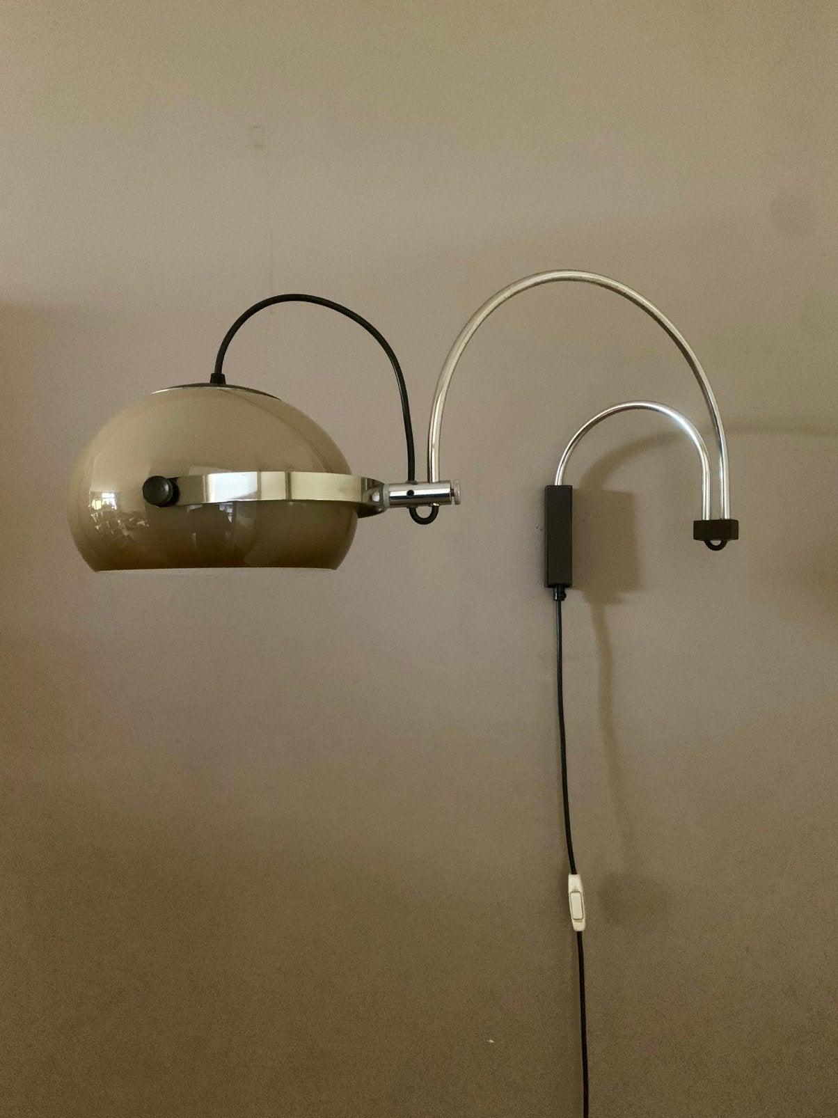 Vintage Anvia mushroom dubbele booglamp arc, Anvia, Kunststof, Zo goed als nieuw, Wandlamp