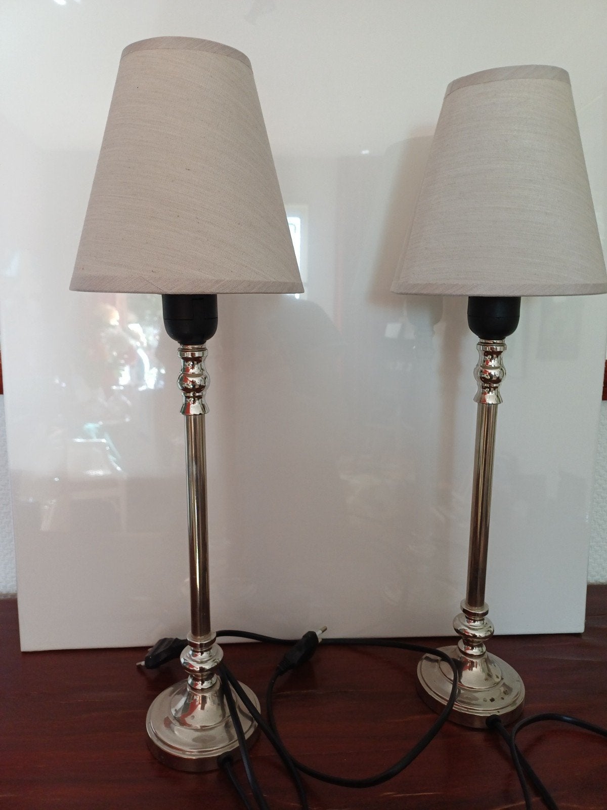 schemerlampjes, Huis en Inrichting, Beige, Ophalen, E27 (groot), Met kap