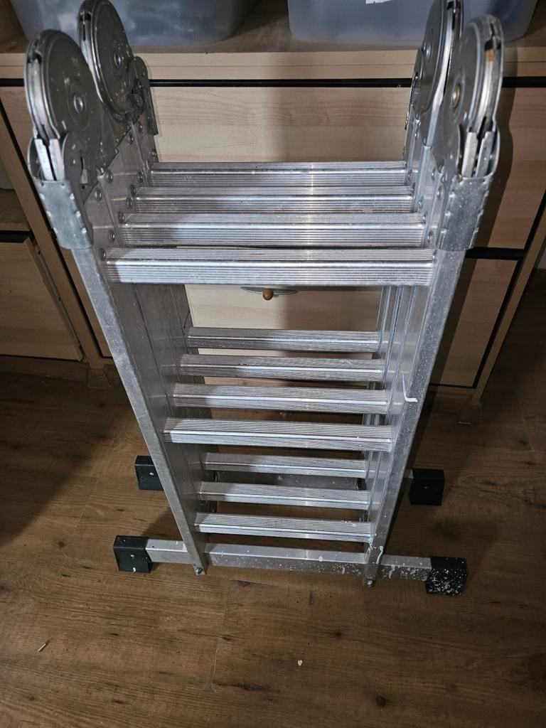 Opklapbare vouwladder 12 treden, 3,6m - Multifunctioneel, Doe-het-zelf en Verbouw, Ladders en Trappen, Ophalen of Verzenden, 4 meter of meer