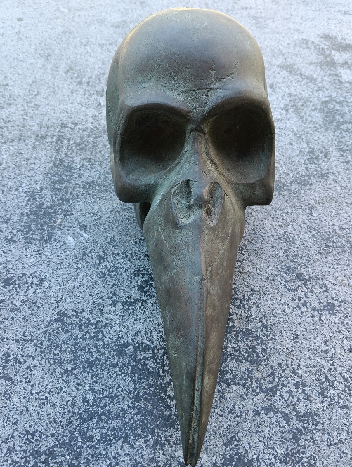 Bronzen Dayak schedel met snavel - uniek kunstwerk, Ophalen of Verzenden