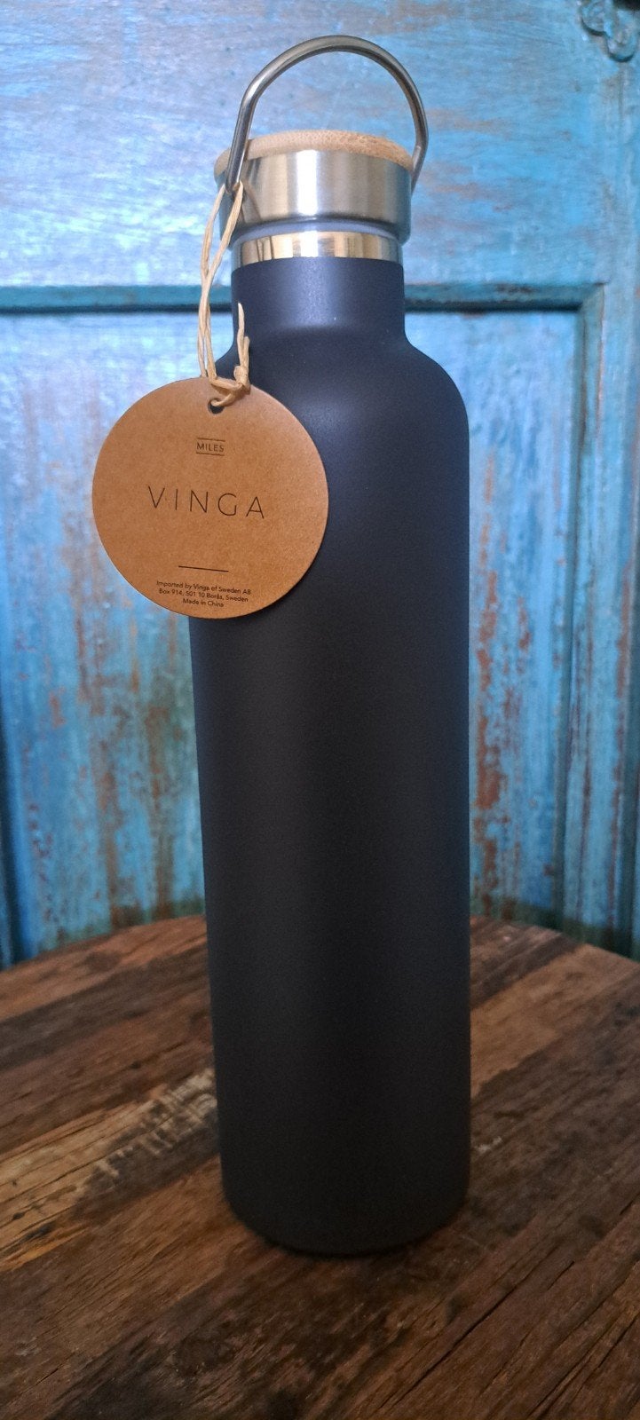 Vinga Miles RVS thermosfles - 1000 ml - Nieuw, Overige typen, Nieuw, Ophalen of Verzenden, Zwart