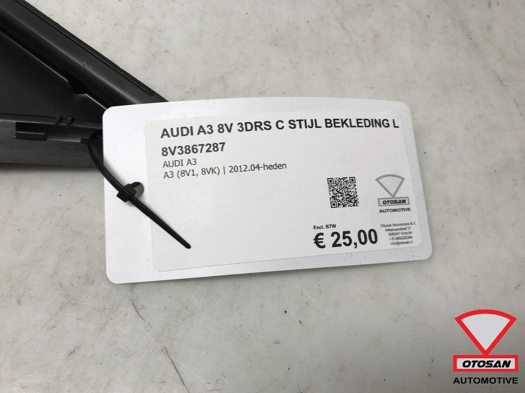 Audi A3 8V 3 Deurs C Stijl Bekleding Zwart Links 8V3867287, Gebruikt, AUDI AG, Auto-Union-Strasse 1
85045  Ingolstadt, DE, Kundenbetreuung@audi.de