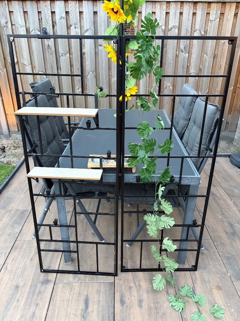Wandrekken met klemmetjes en plankjes, Ophalen, Zwart, Zo goed als nieuw, 150 cm