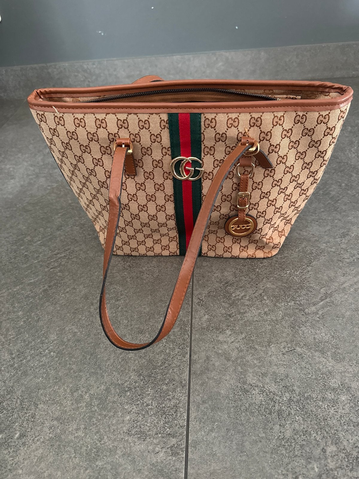 Grote Gucci tas bruin, Ophalen of Verzenden, Gebruikt, Bruin, Shopper