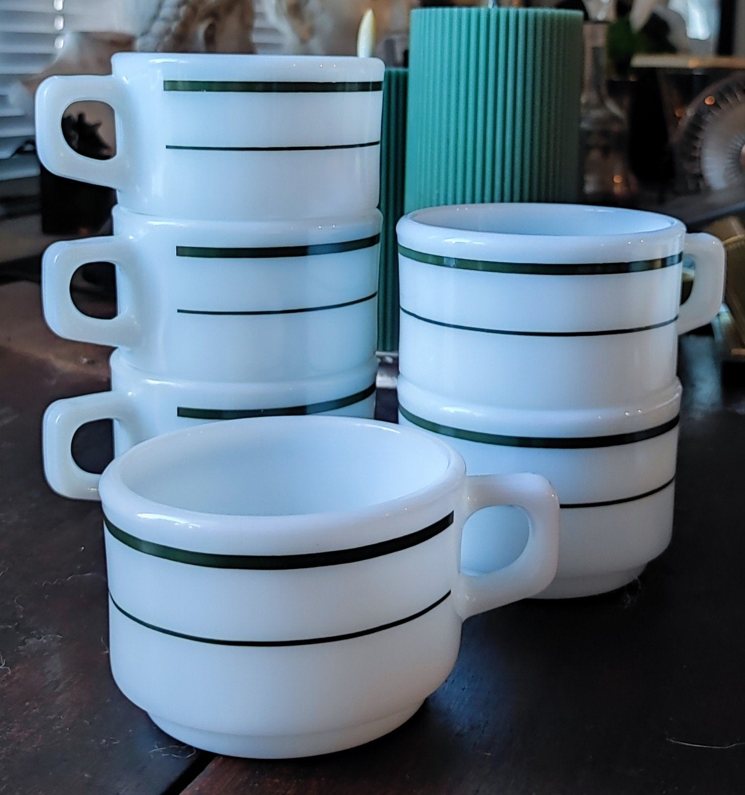 Vintage Set van 6 PYREX koppen zeldzaam te vinden, Ophalen, Overige merken, Vintage, Glas